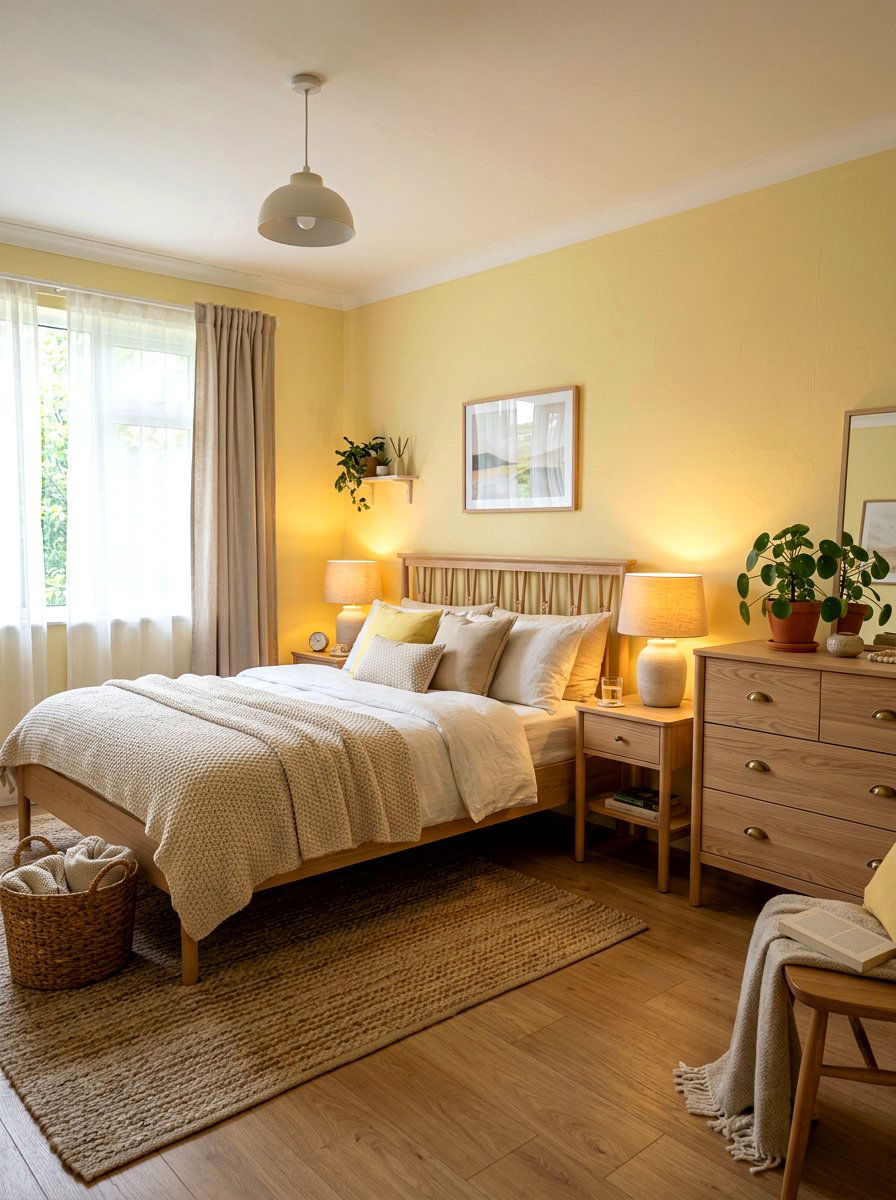 Yellow And Wood Bedroom - 30 soft yellow bedroom ideas