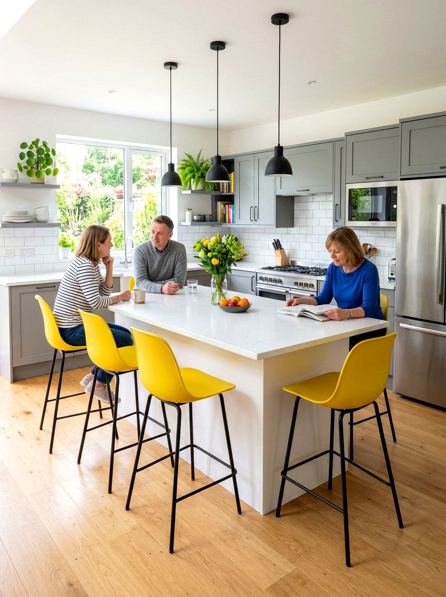 Yellow Bar Stools - 30 lemon kitchen spring ideas