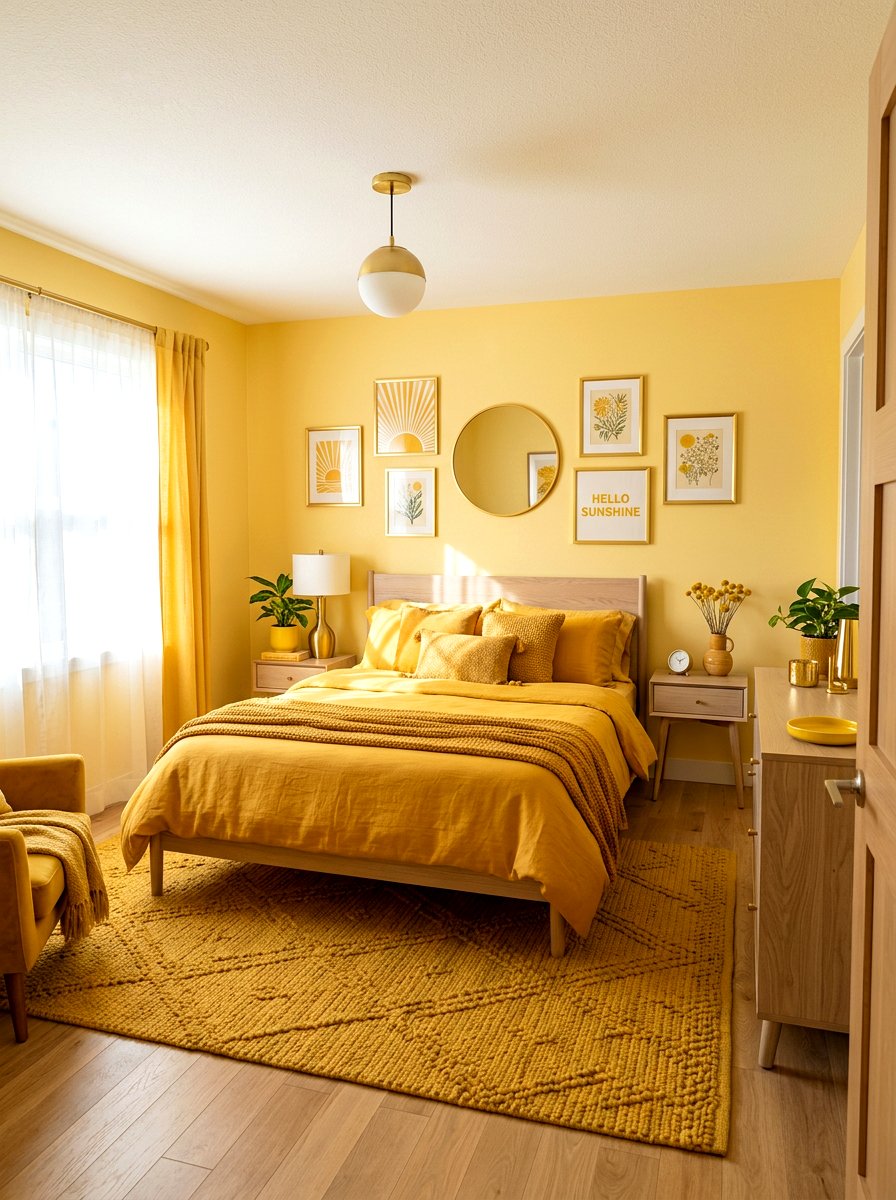 Yellow Bedroom - 30 monochromatic bedroom ideas