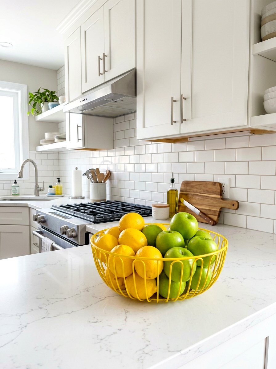 Yellow Fruit Basket - 30 lemon kitchen spring ideas