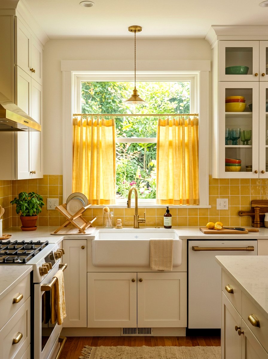 Yellow Kitchen Curtain - 30 butter yellow kitchen ideas