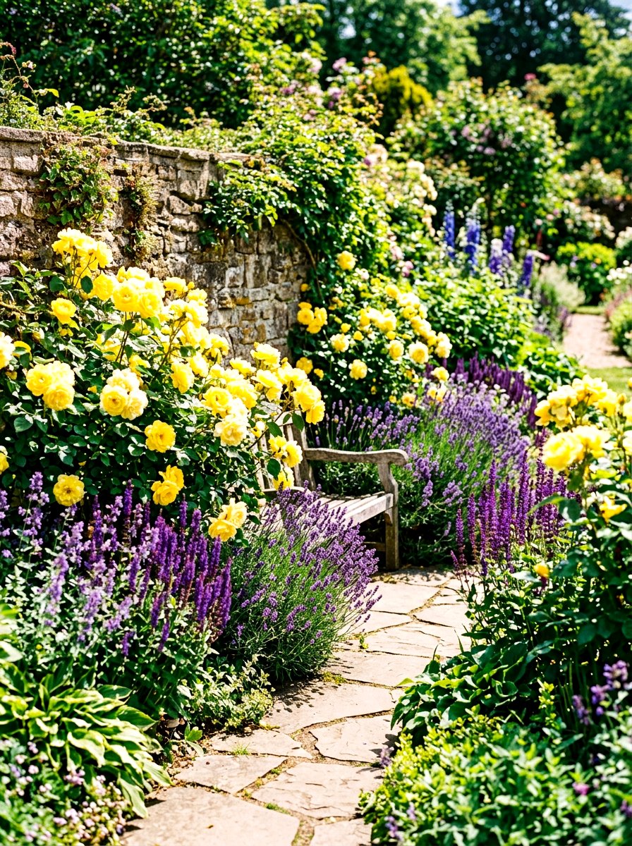 Yellow Rose Sunny Corner - 30 backyard rose garden ideas