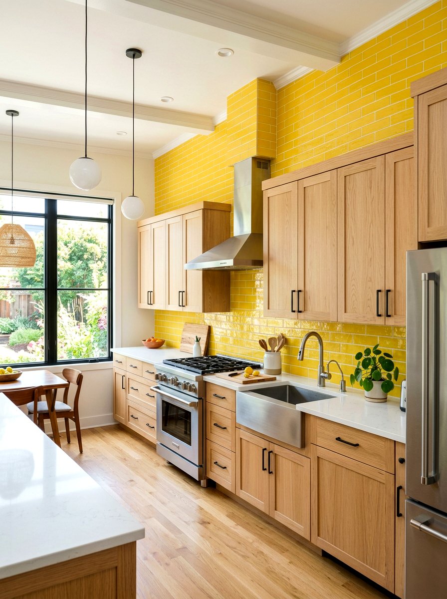 Yellow Subway Tile Backsplash - 30 butter yellow kitchen ideas