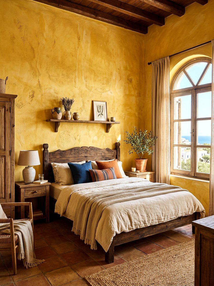 Yellow Textured Walls - 30 soft yellow bedroom ideas