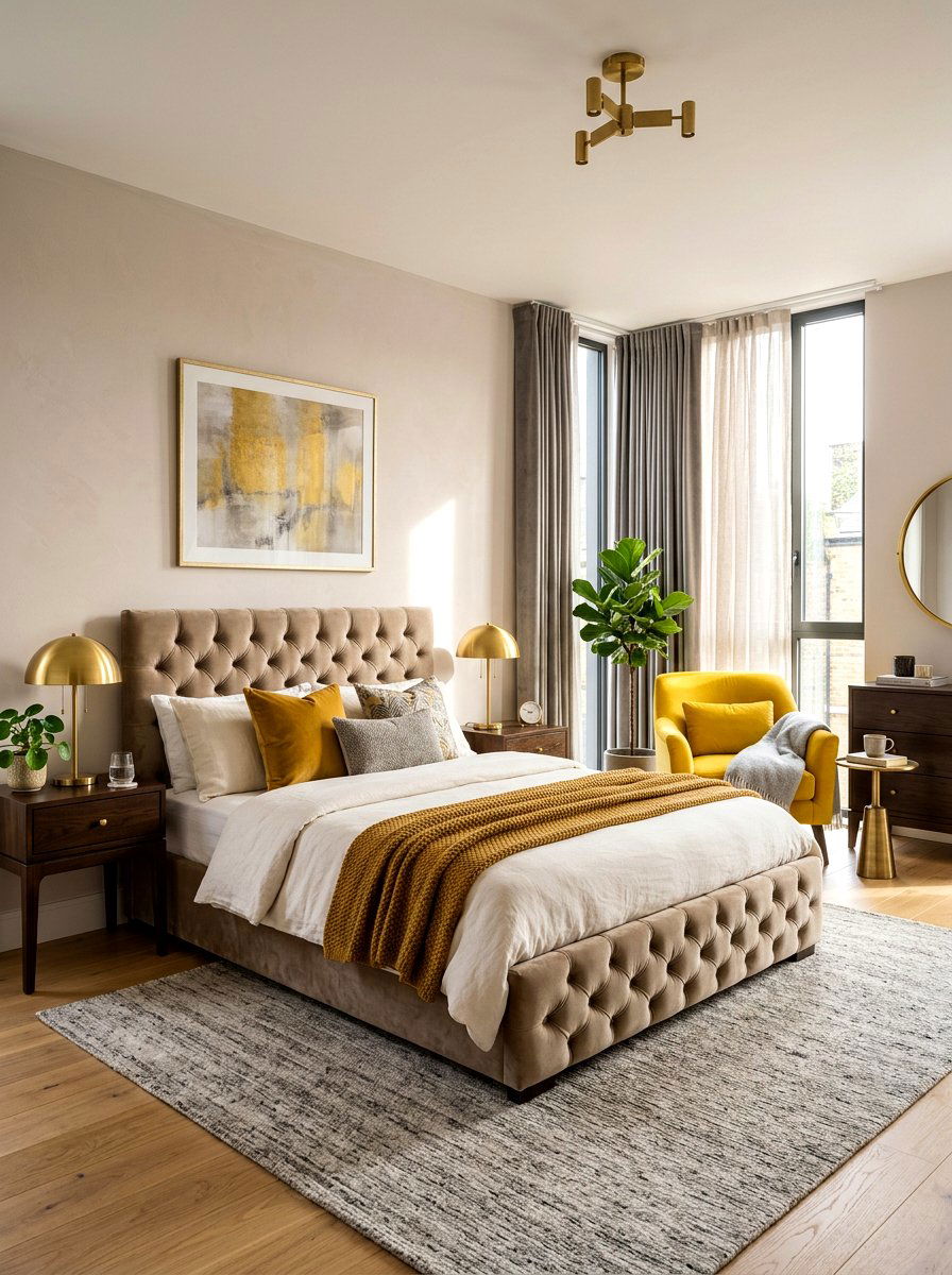 Yellow Velvet Bedroom - 30 soft yellow bedroom ideas