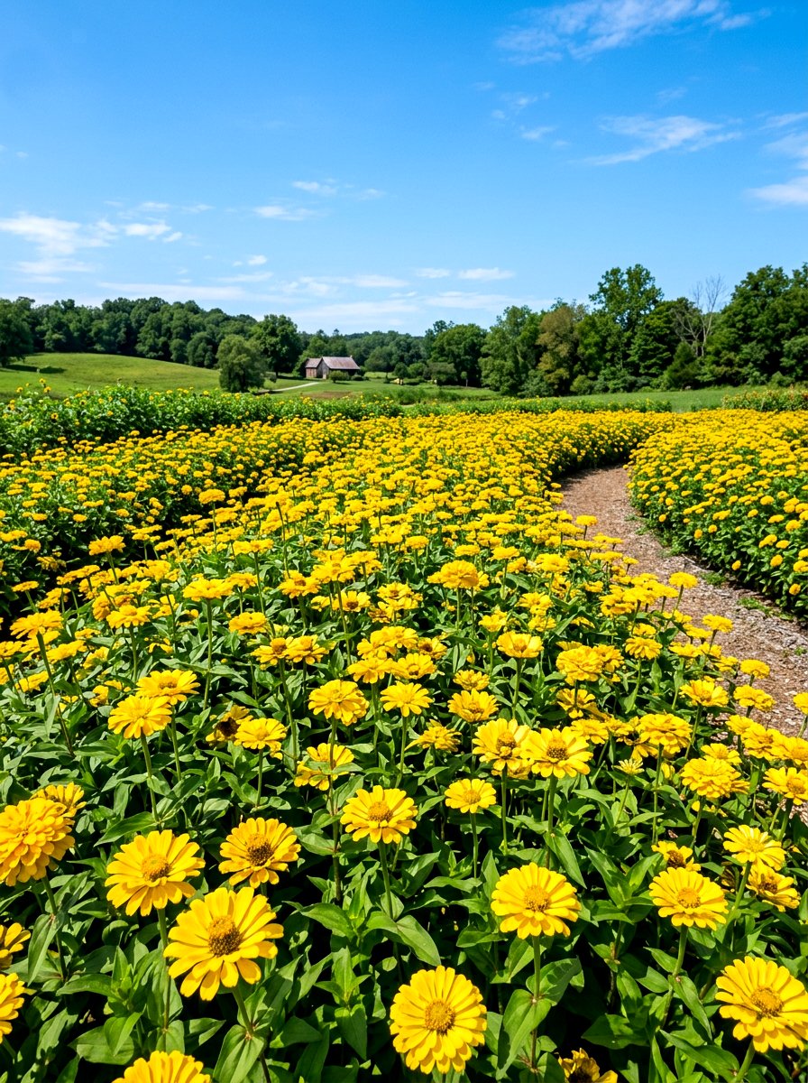 Yellow Zinnia Garden - 30 zinnia garden ideas