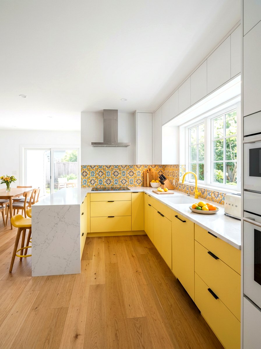 Yellow and white kitchen cabinets - 30 two tone kitchen cabinet ideas