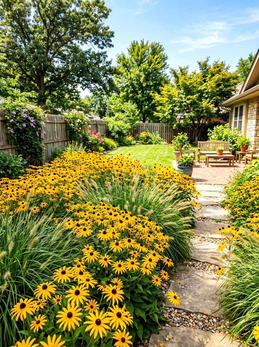 Yellow black eyed susan garden - 30 summer bloom garden ideas