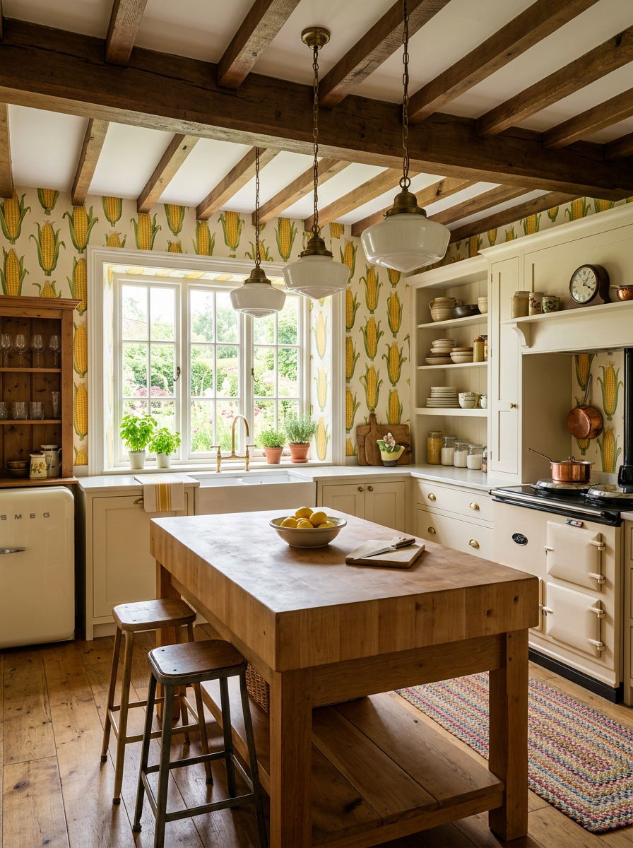 Yellow corn wallpaper - 30 vegetable motif wallpaper ideas