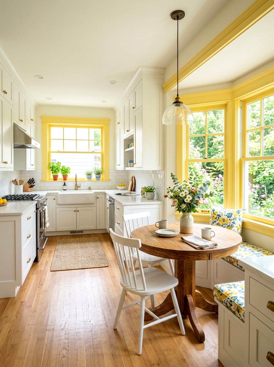 Yellow kitchen trim - 30 painted trim room ideas