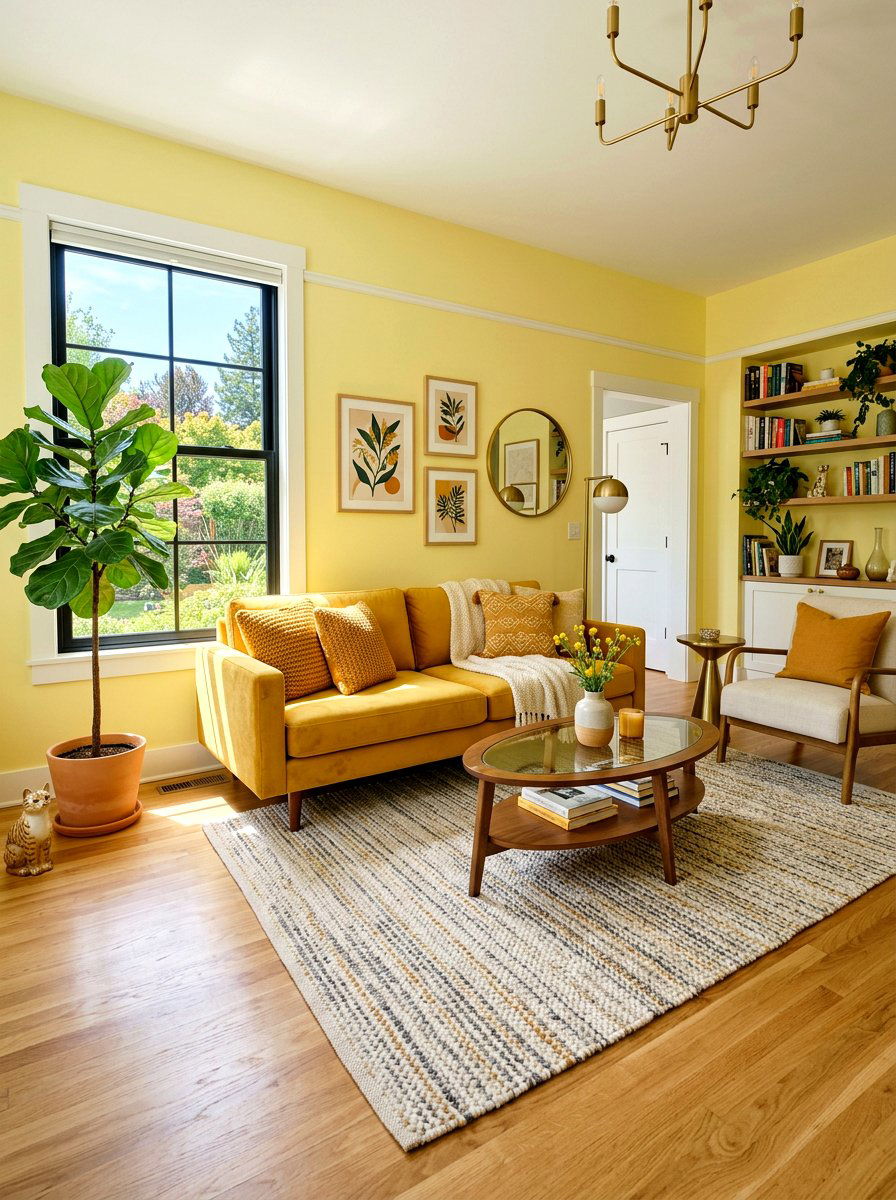 Yellow living room - 30 happy color living room ideas