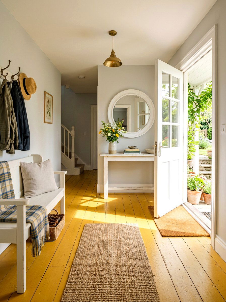 Yellow painted floor - 30 painted floor ideas