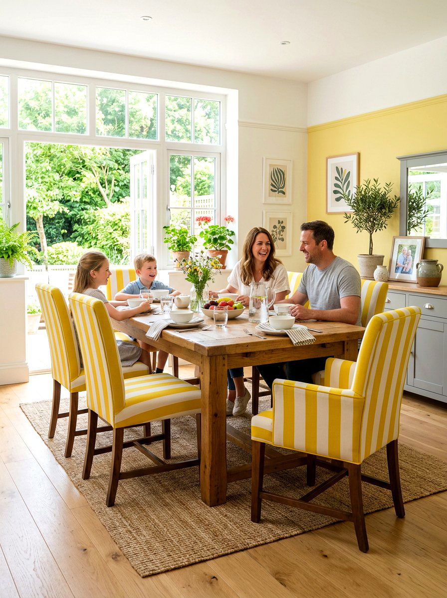 Yellow striped dining chair - 30 striped dining chair ideas