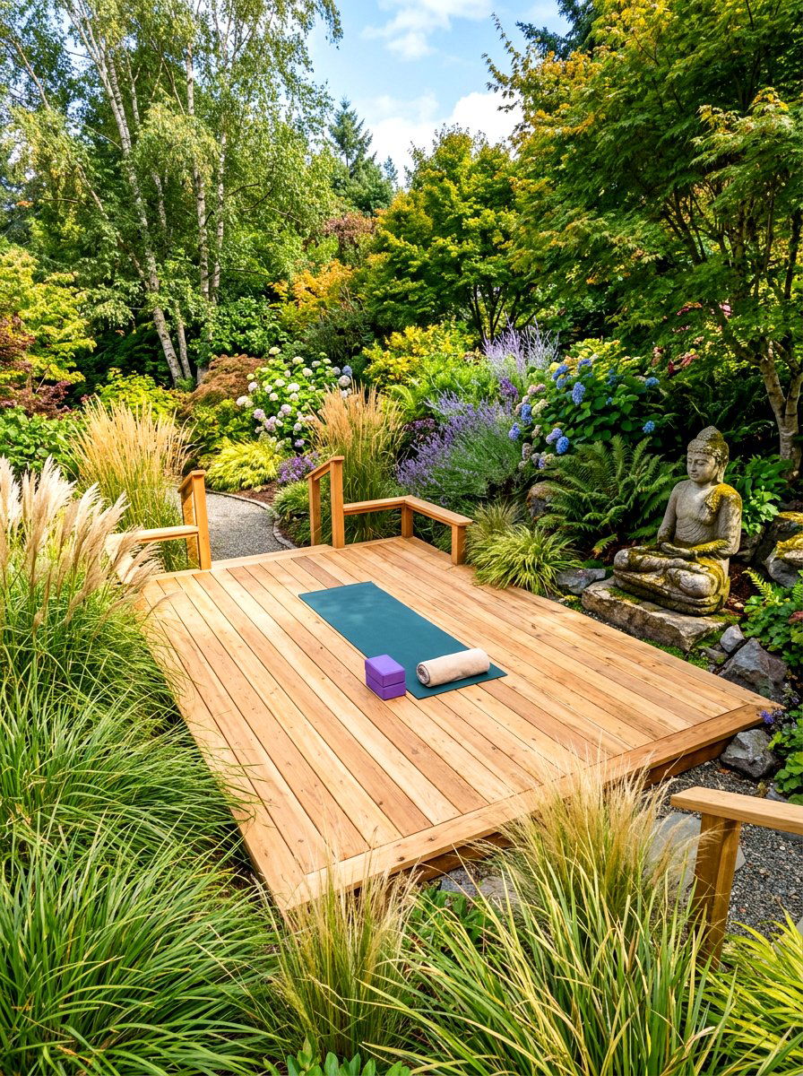 Yoga deck garden retreat - 30 weekend garden retreat ideas