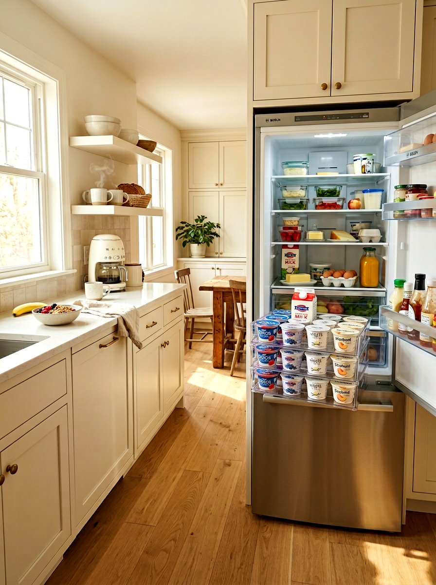 Yogurt Organizer - 30 fridge organization ideas