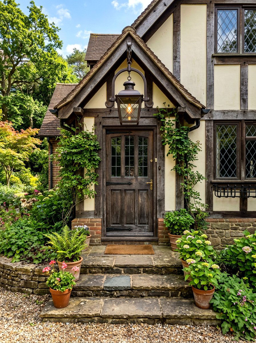Yoke Mount Light For Entryway - 30 Tudor exterior lighting ideas