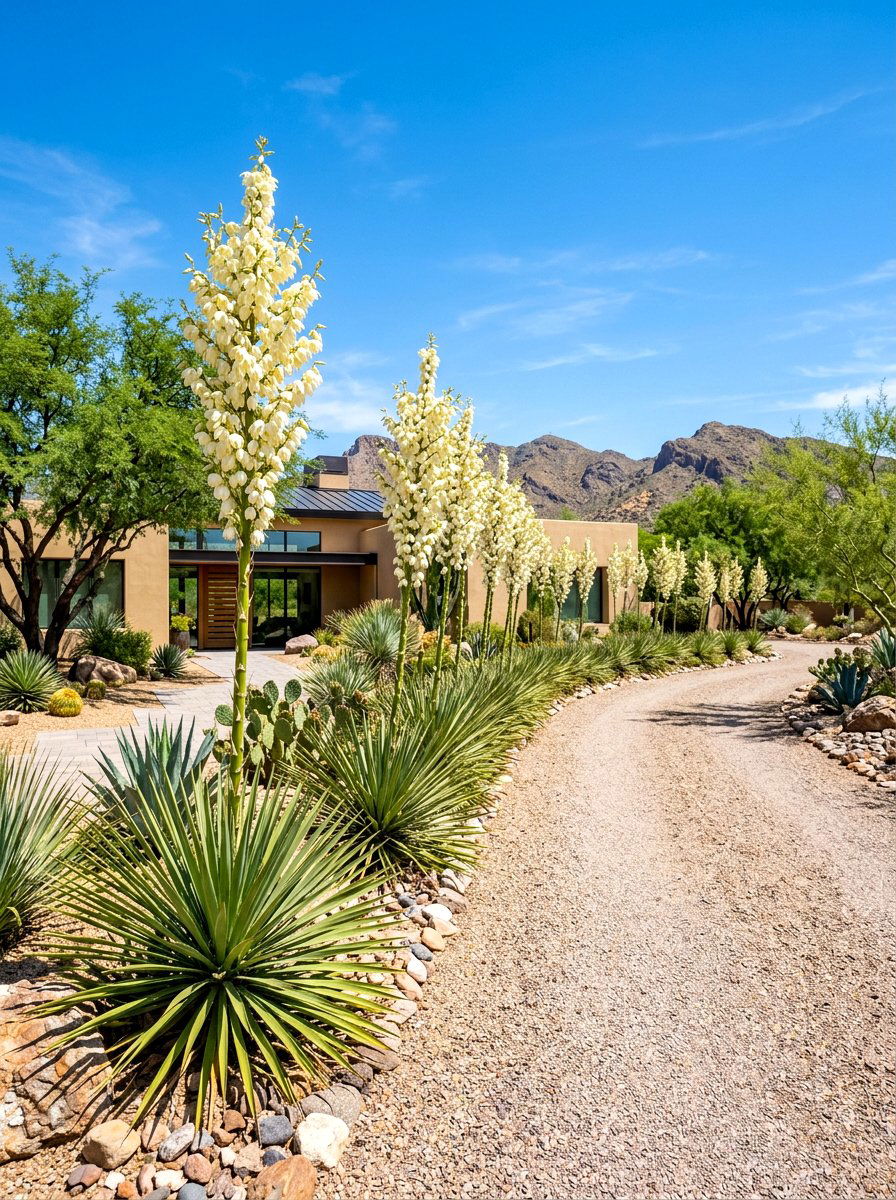 Yucca Driveway Plant - 30 driveway landscaping ideas