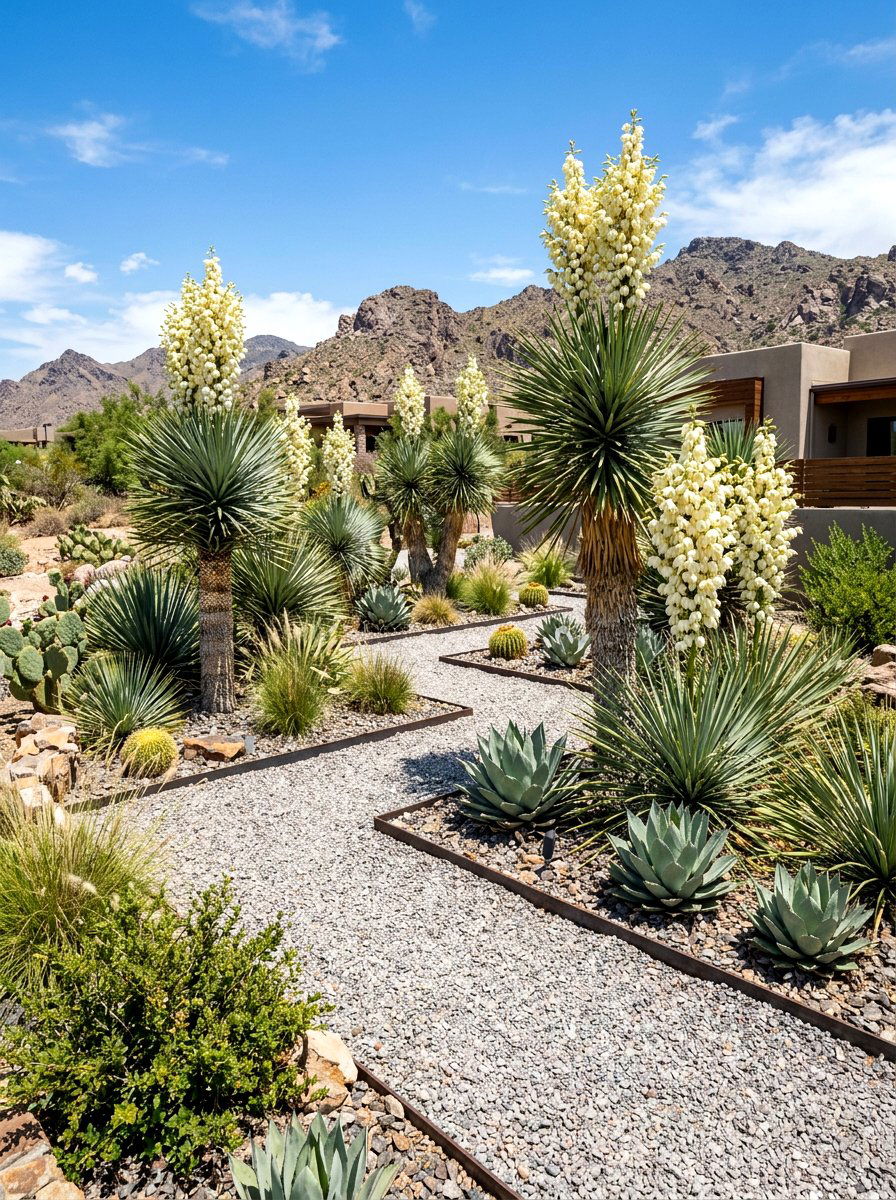 Yucca Garden Layout - 30 xeriscape backyard ideas