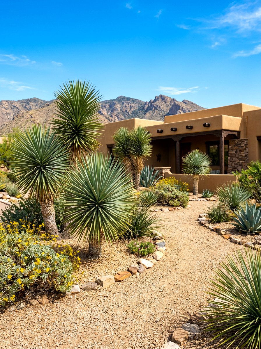 Yucca Landscape - 30 dry garden ideas