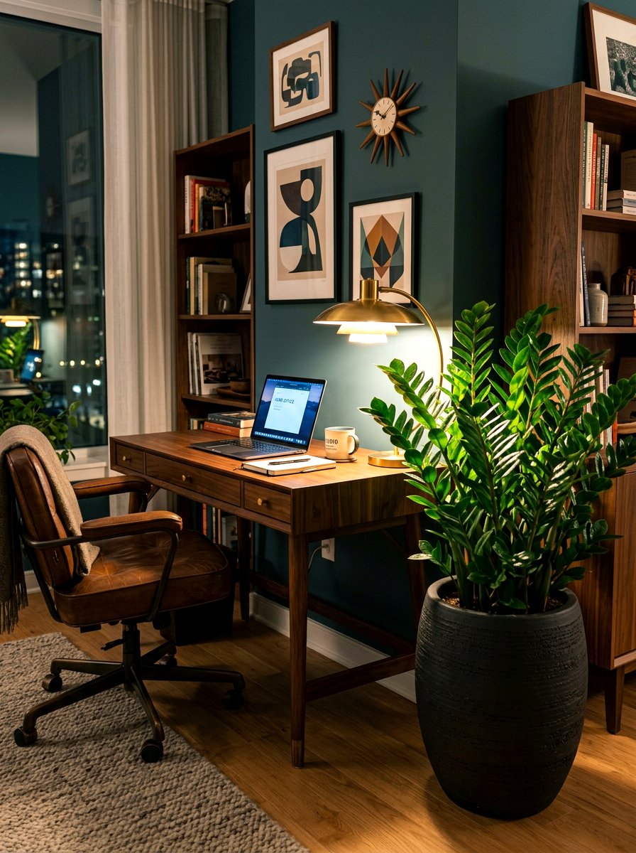 ZZ Plant In Dim Corners - 30 home office plant ideas