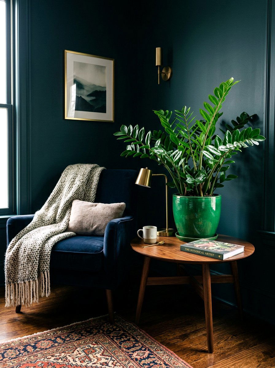 ZZ Plant Low Light Corner - 30 corner plant living room ideas