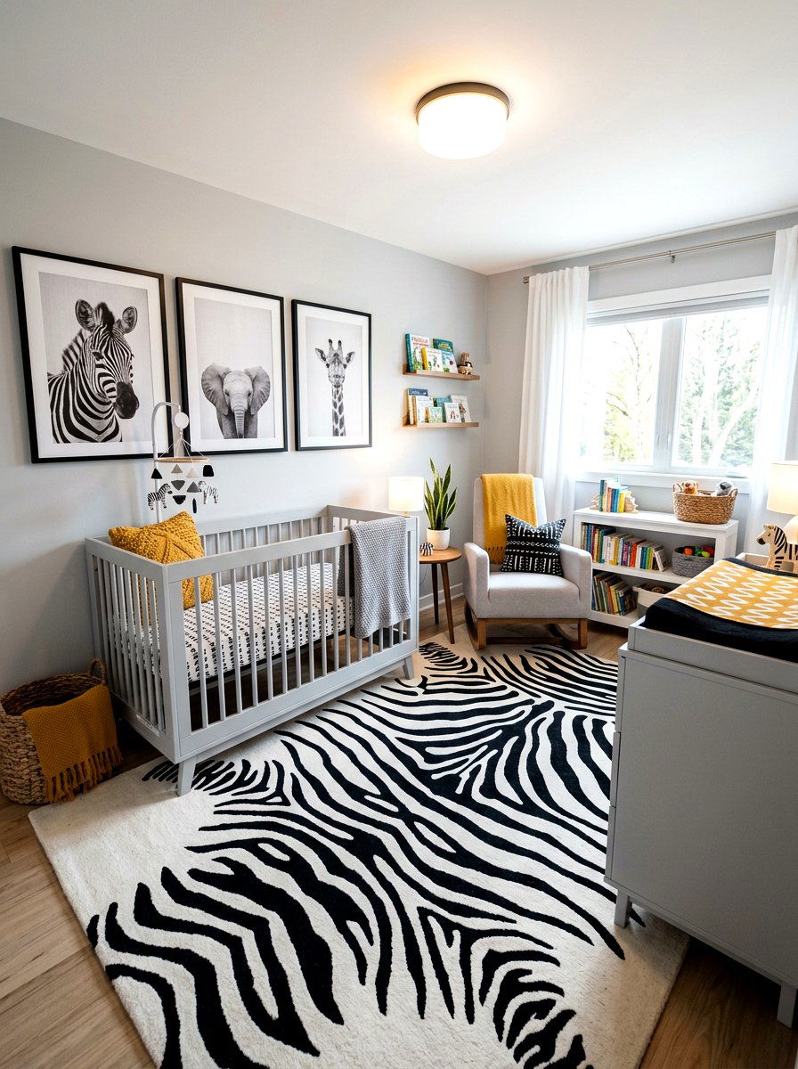 Zebra print nursery - 30 safari nursery ideas