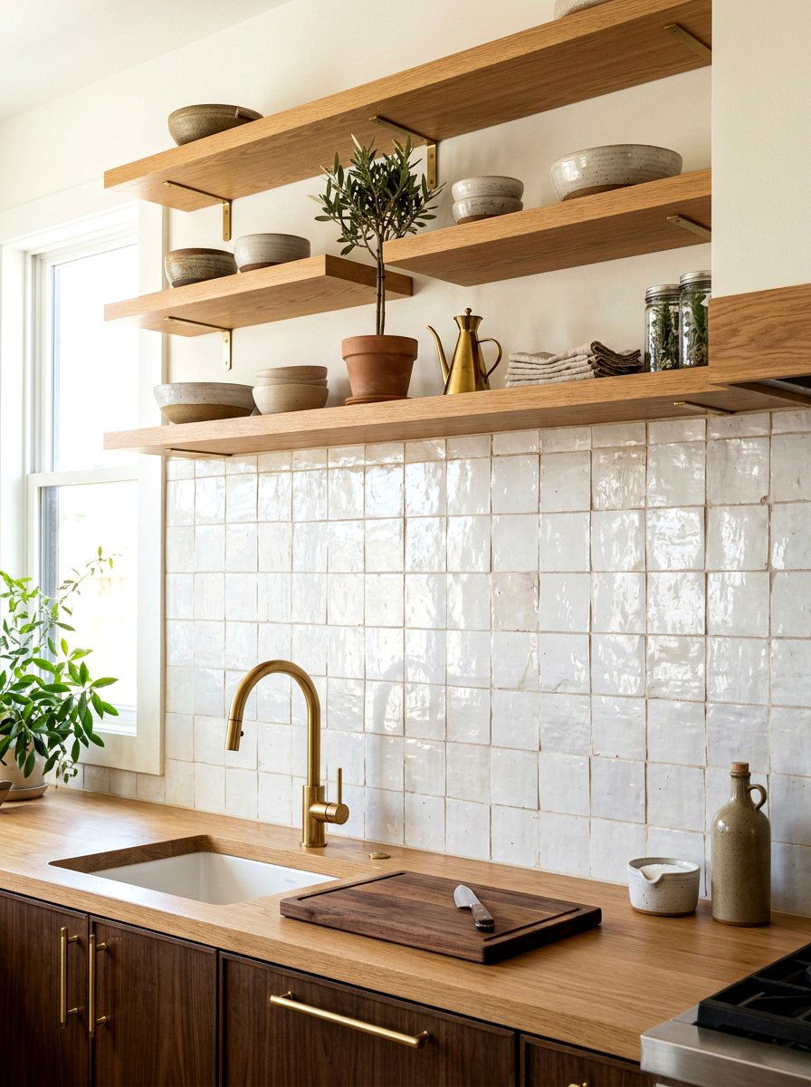 Zellige Tile Backsplash - 30 social media kitchen ideas