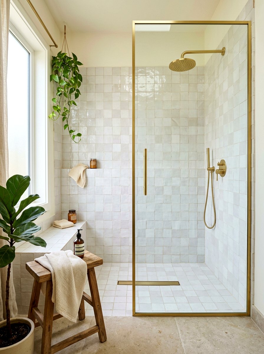 Zellige Tile Bathroom Wall - 30 shower tile pattern ideas