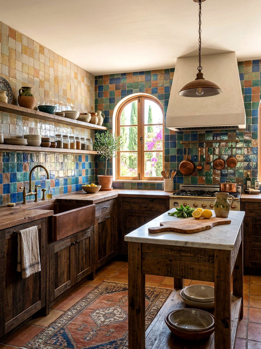 Zellige Tile Kitchen - 30 cottage kitchen ideas