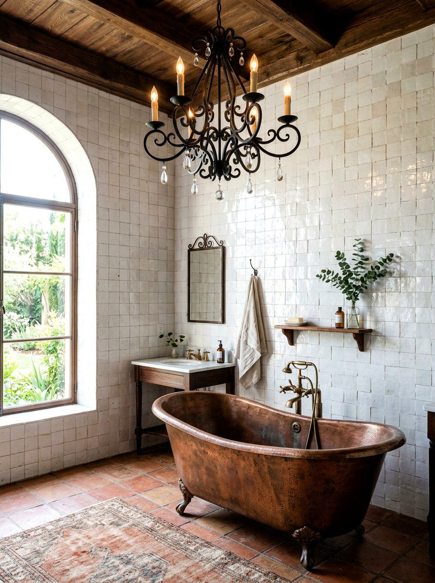 Zellige Wall Tile - 30 old world bathroom ideas