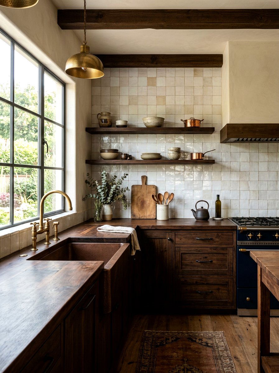 Zellige tile backsplash - 30 wabi sabi kitchen ideas