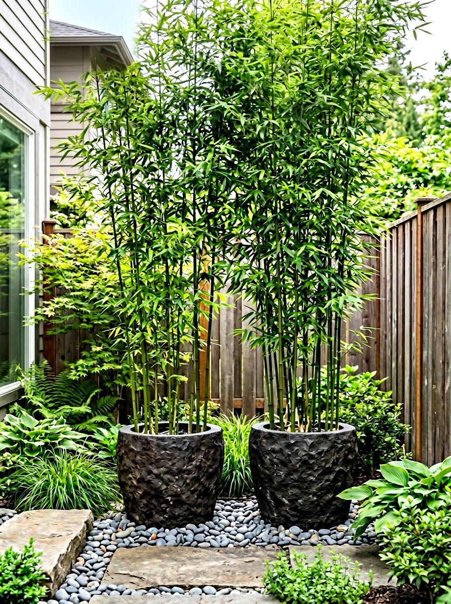 Zen Bamboo Containers - 30 modern container garden ideas