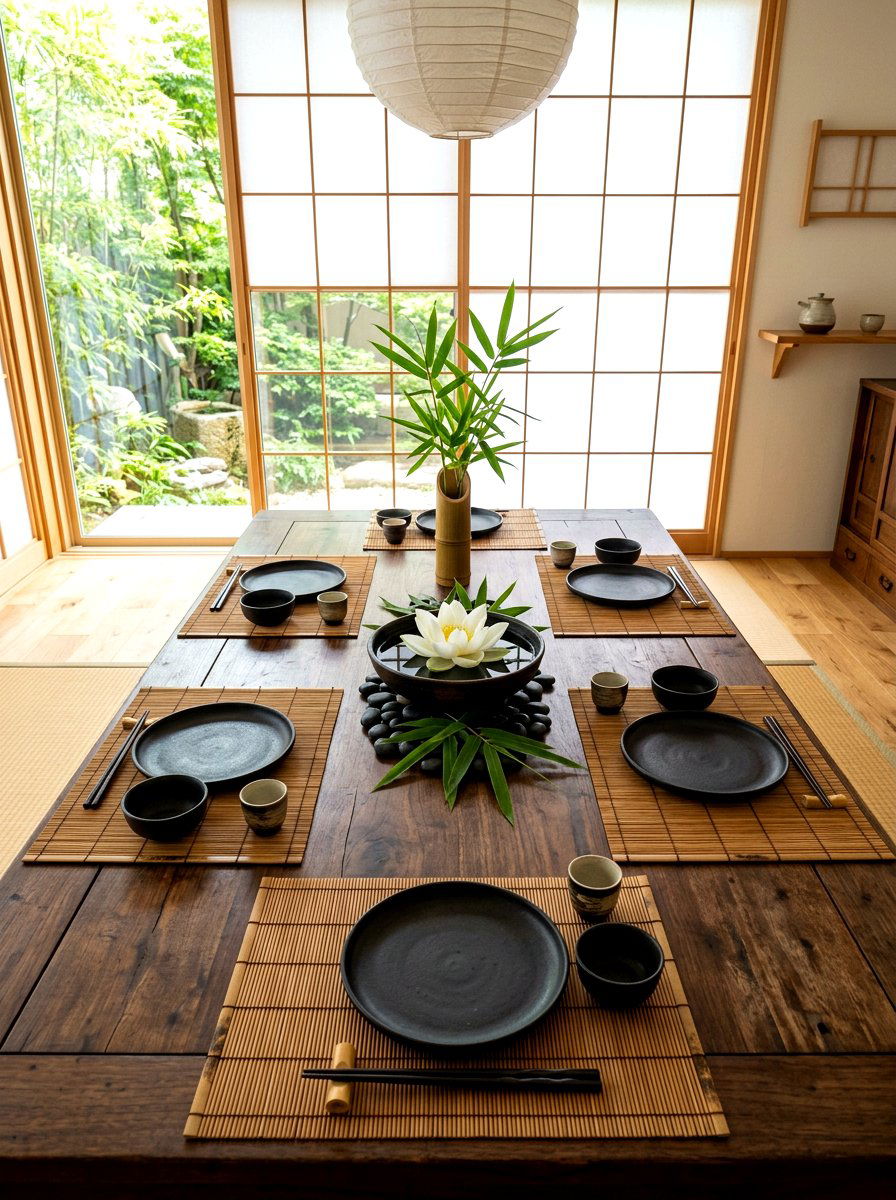 Zen Bamboo Table Setting - 30 layered table setting ideas