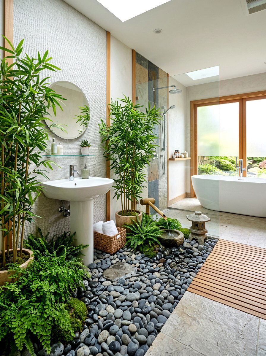 Zen Bathroom Garden - 30 mini spa room ideas