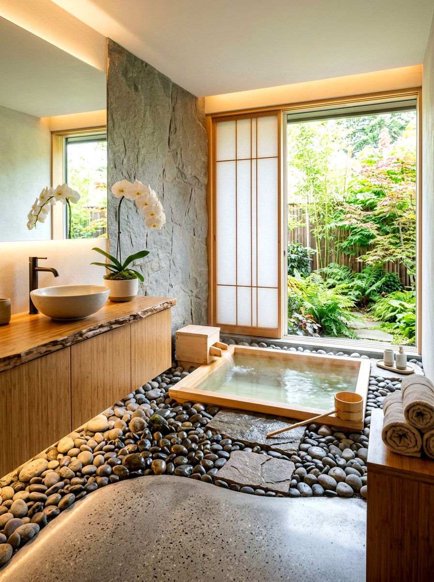 Zen Bathroom Oasis - 30 bathroom jungle ideas