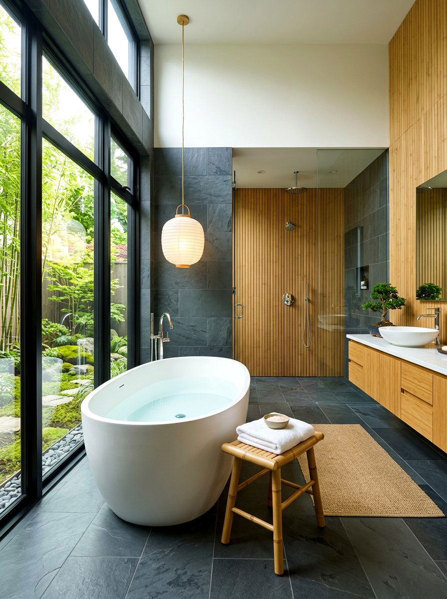 Zen Bathroom Retreat - 30 paper lantern lighting ideas