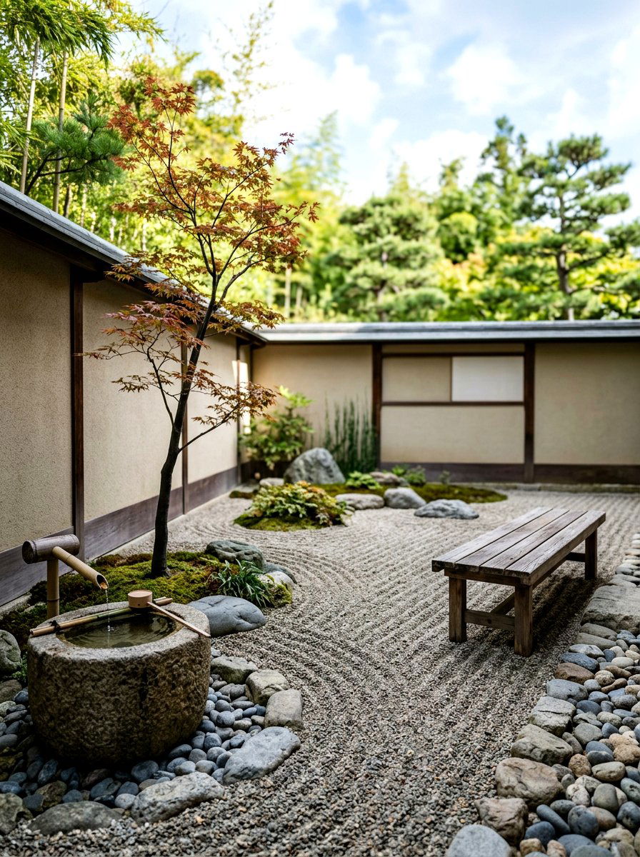 Zen Courtyard Space - 30 courtyard conversation area ideas