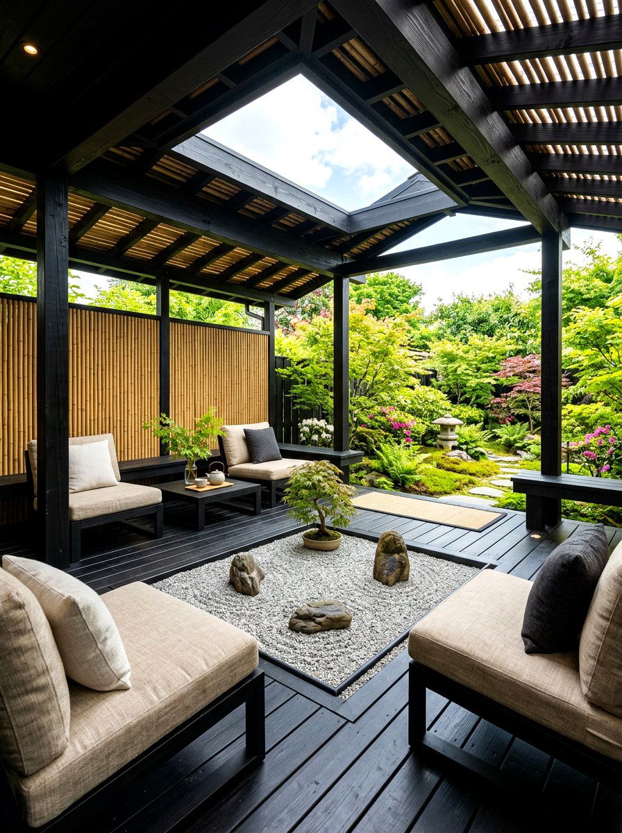 Zen Covered Deck - 30 covered deck dining ideas