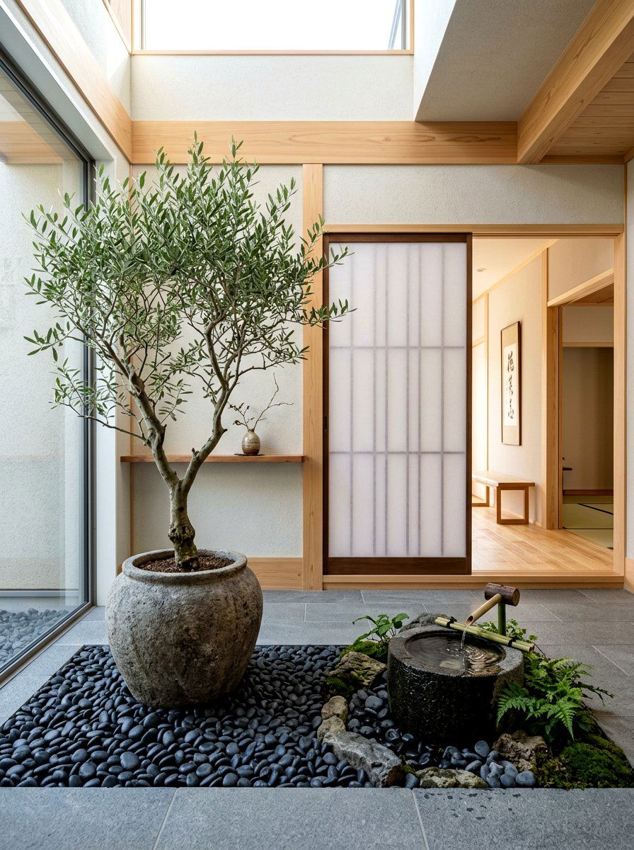 Zen Entrance - 30 potted olive tree entry ideas