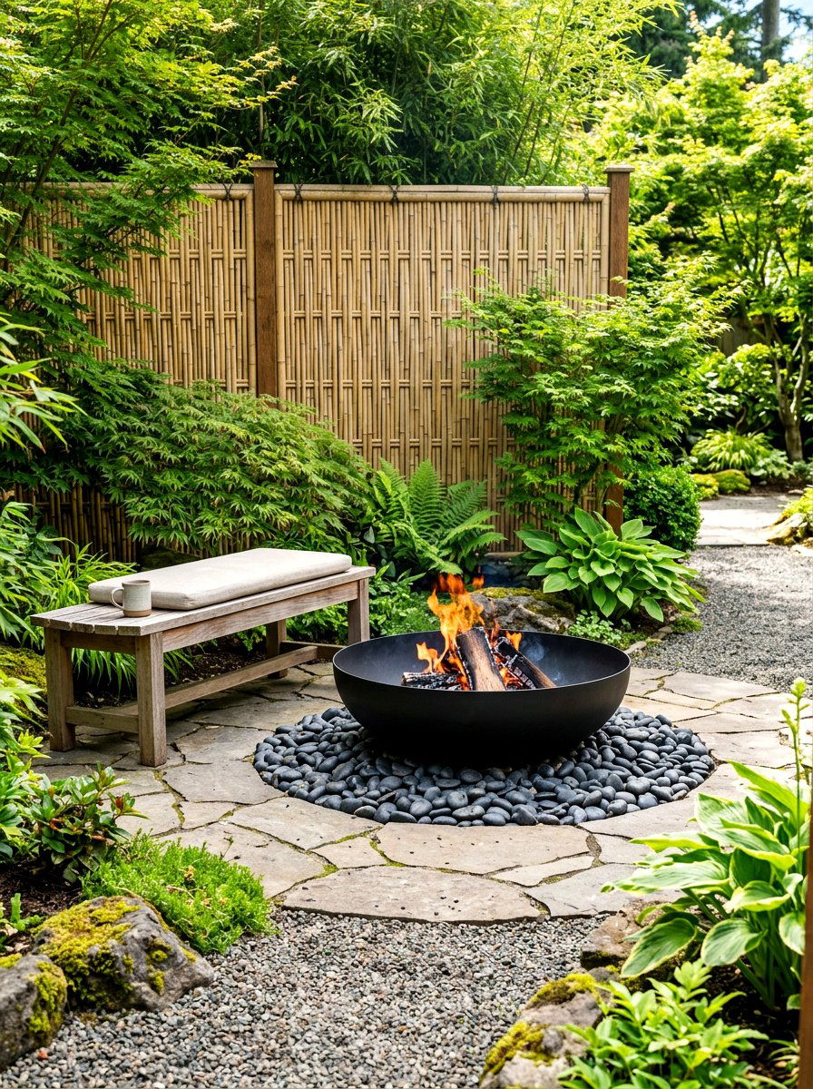 Zen Fire Pit - 30 fire pit corner ideas