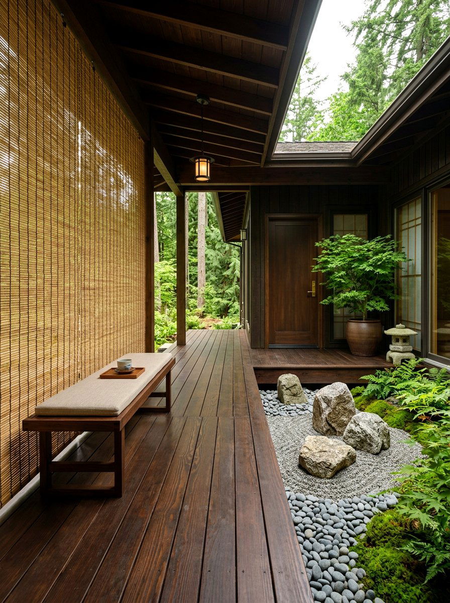 Zen Front Porch - 30 front porch entry ideas