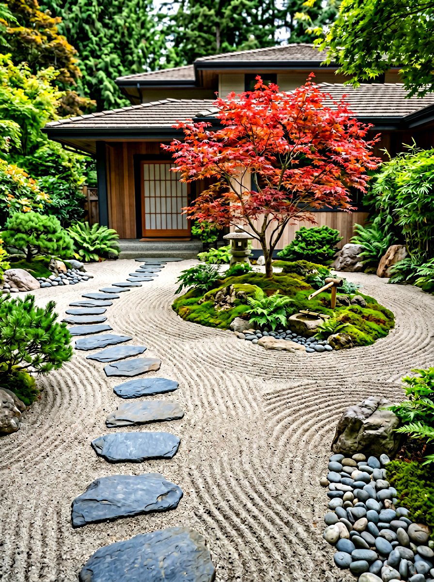 Zen Front Yard - 30 front yard landscaping ideas