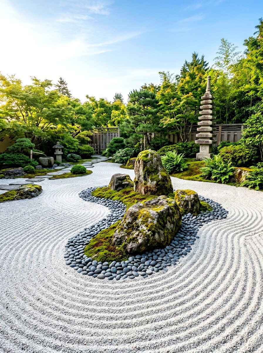 Zen Garden - 30 pebble garden ideas
