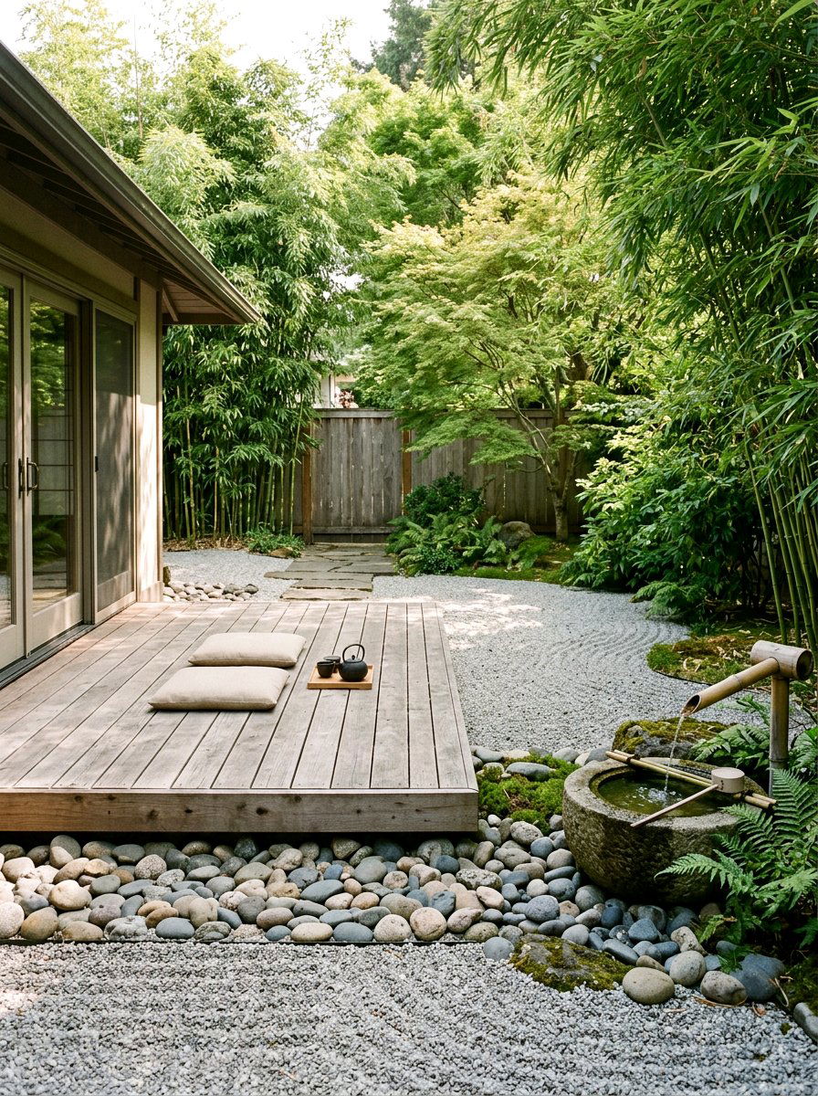 Zen Garden Attached Deck - 30 attached deck ideas