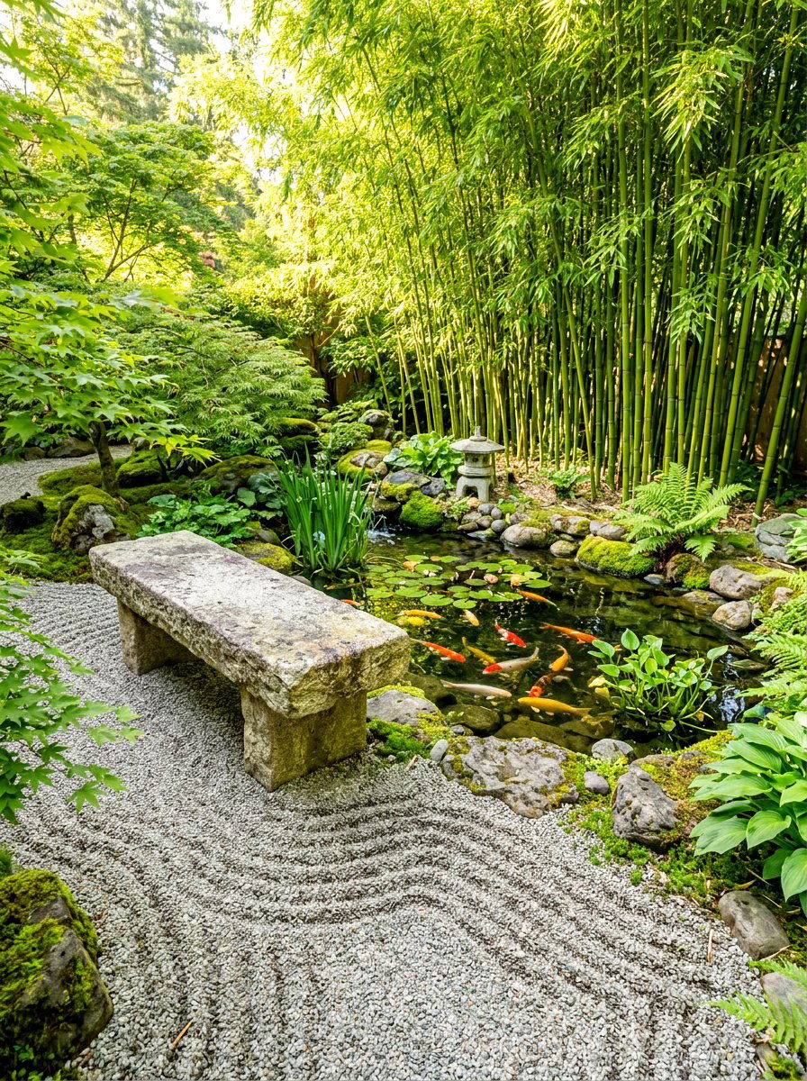 Zen Garden Bench - 30 family backyard seating ideas