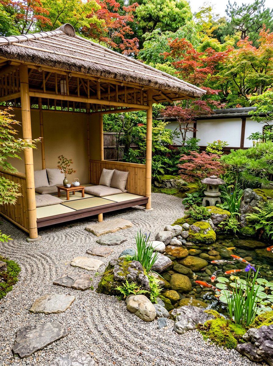 Zen Garden Cabana - 30 cabana bed patio ideas