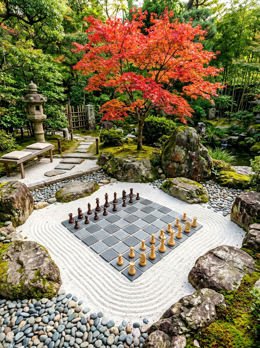 Zen Garden Chess Space - 30 outdoor chess garden ideas