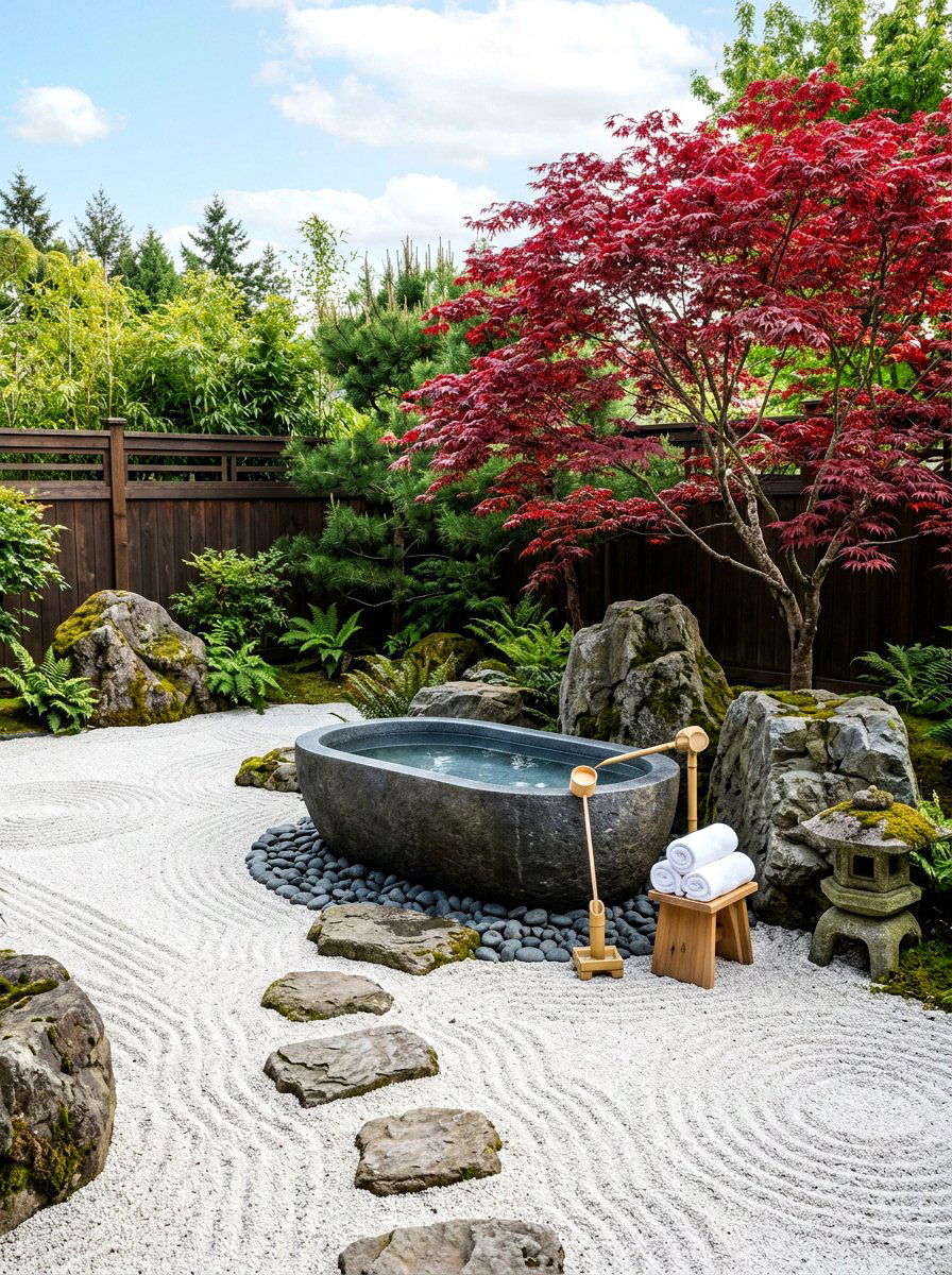 Zen Garden Cold Plunge - 30 cold plunge patio ideas