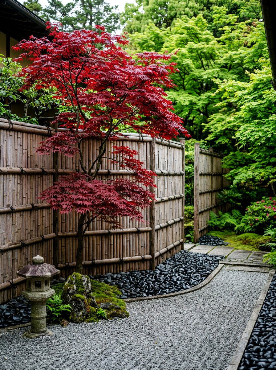 Zen Garden Fence - 30 fence landscaping ideas