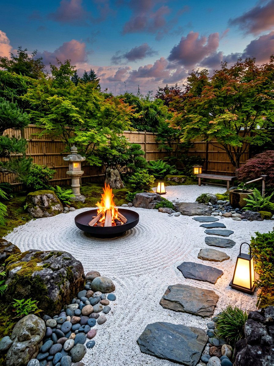 Zen Garden Fire Pit - 30 modern fire pit ideas